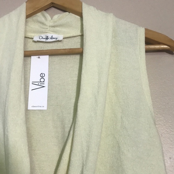 Charlotte Avery Yellow Open Front Blouse New - Picture 4 of 8